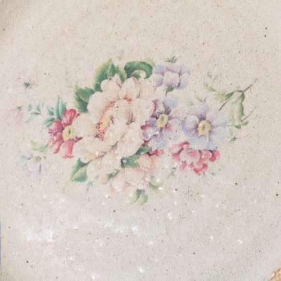 Monroe Salt Works Pembroke Whit Flower Floral w.Blue Trim Large Salad Plate 8.5" - Picture 2 of 4